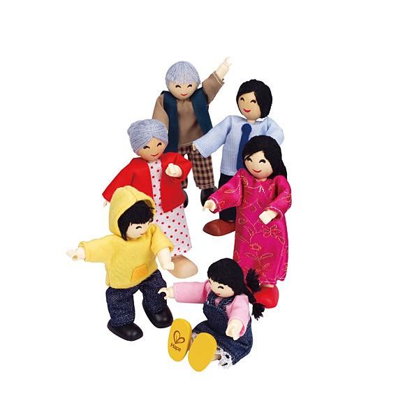 Holzpuppen Großfamilie aus Asien